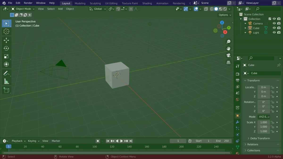 Blender 官方手册用色块标注编辑区、顶栏和状态栏的窗口布局