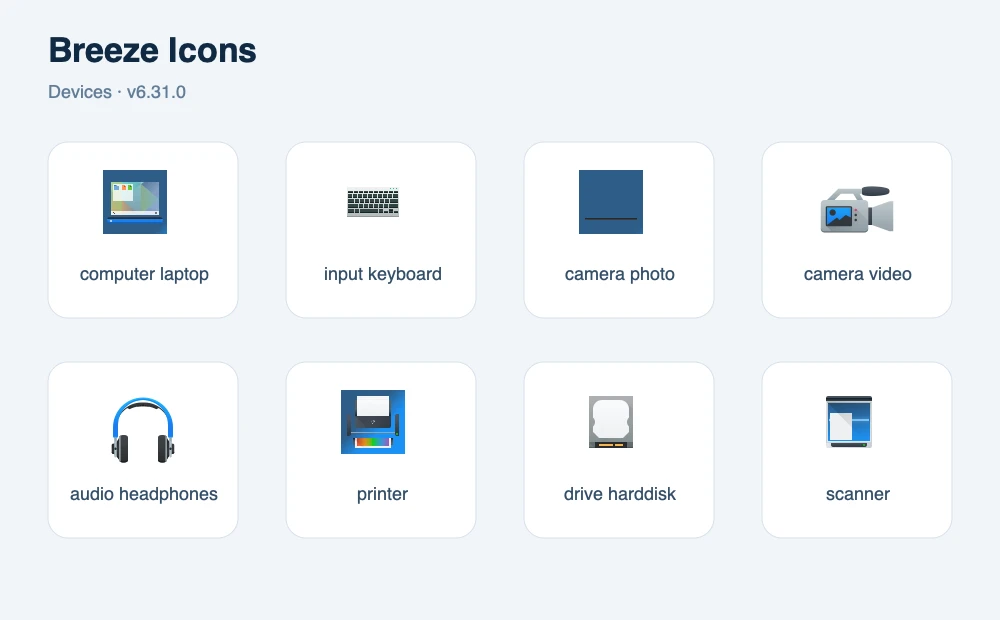 Breeze Icons 设备类图标样式预览