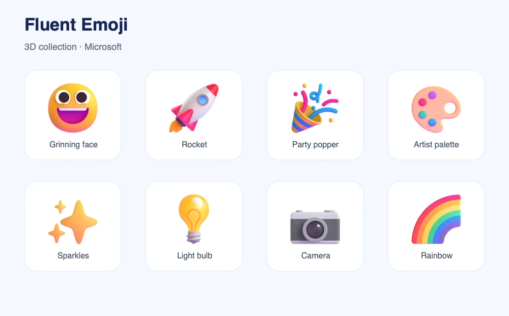 Fluent Emoji 三维表情素材预览
